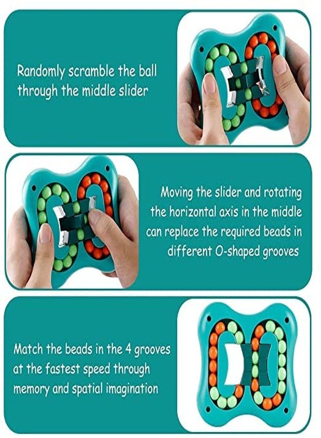 LISHER Magic Bean Cube Rotating Decompression Finger Gyro Ball Spinning Magic Bean Spinner Toy | Intelligent Rotating Finger tip Top Toy | Puzzle | Stress Relief Rotation Cube - Image 4